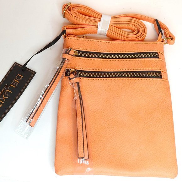 DELUXITY Crossbody Small Handbag with Multi Zippered Pockets - Picture 1 of 2